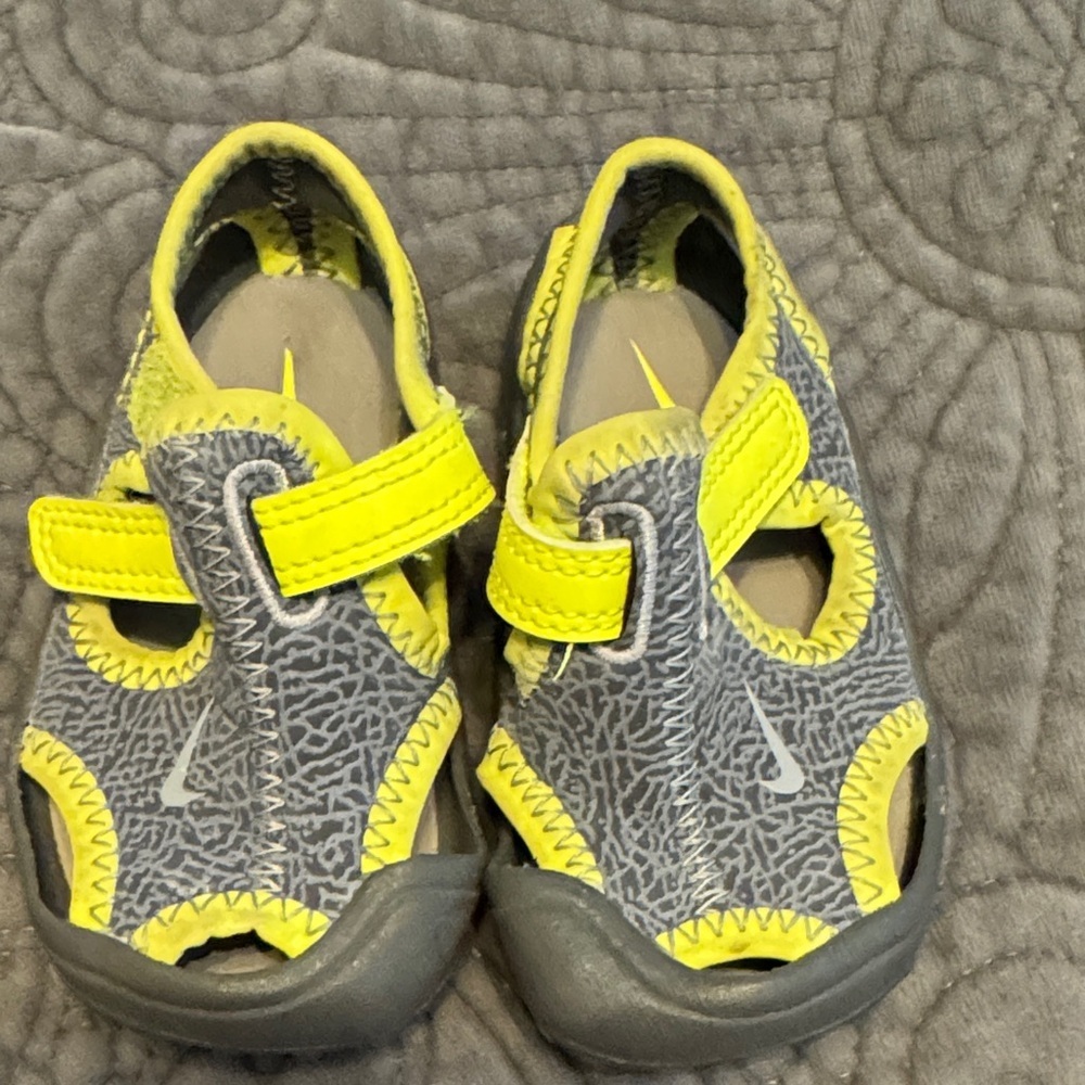 Nike Kids Gray and Yellow Shoes
